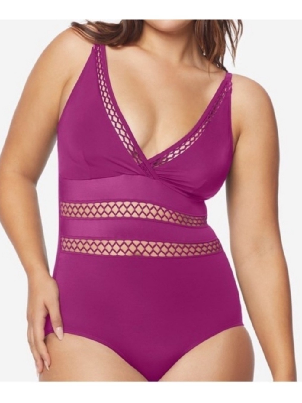 Ruby Ribbon St Tropez One Piece Swimsuit #1913 Size 12 UPF50+